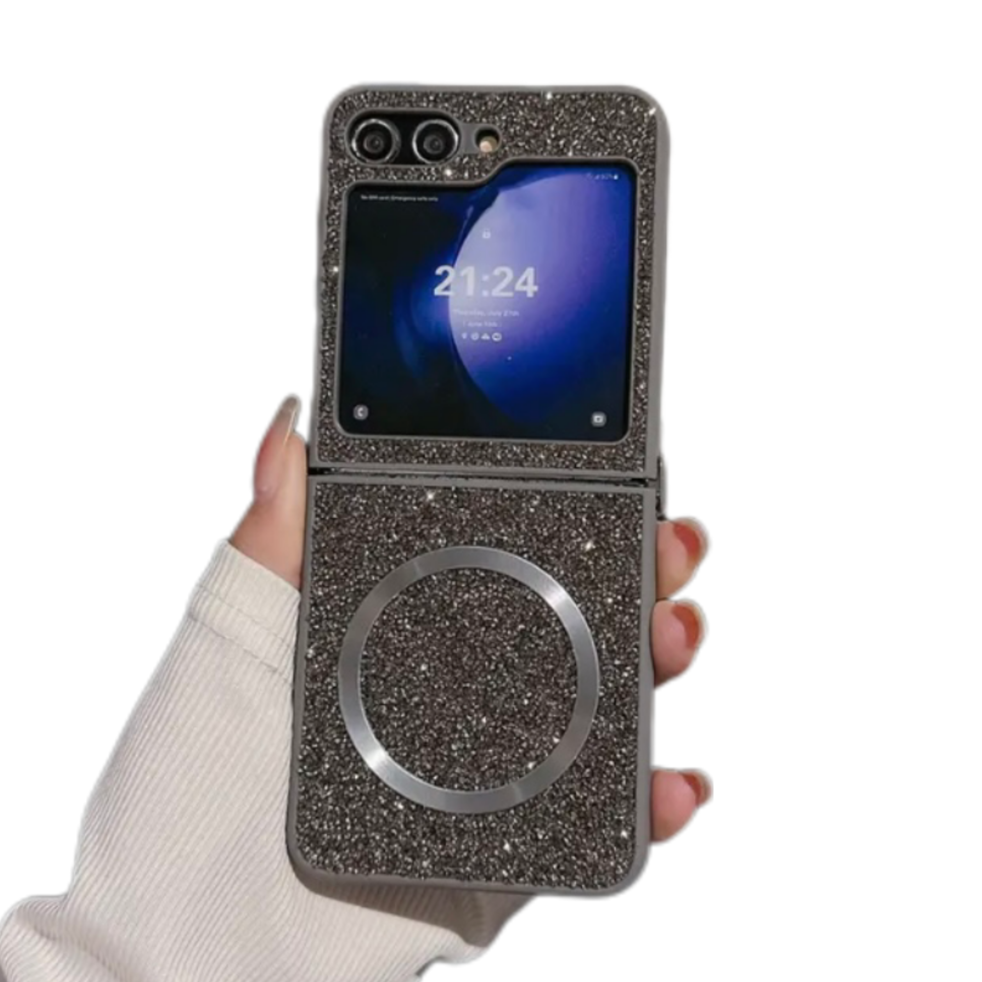 CASE FLIP MAGSAFE PLATEADO - Yúrval Perú