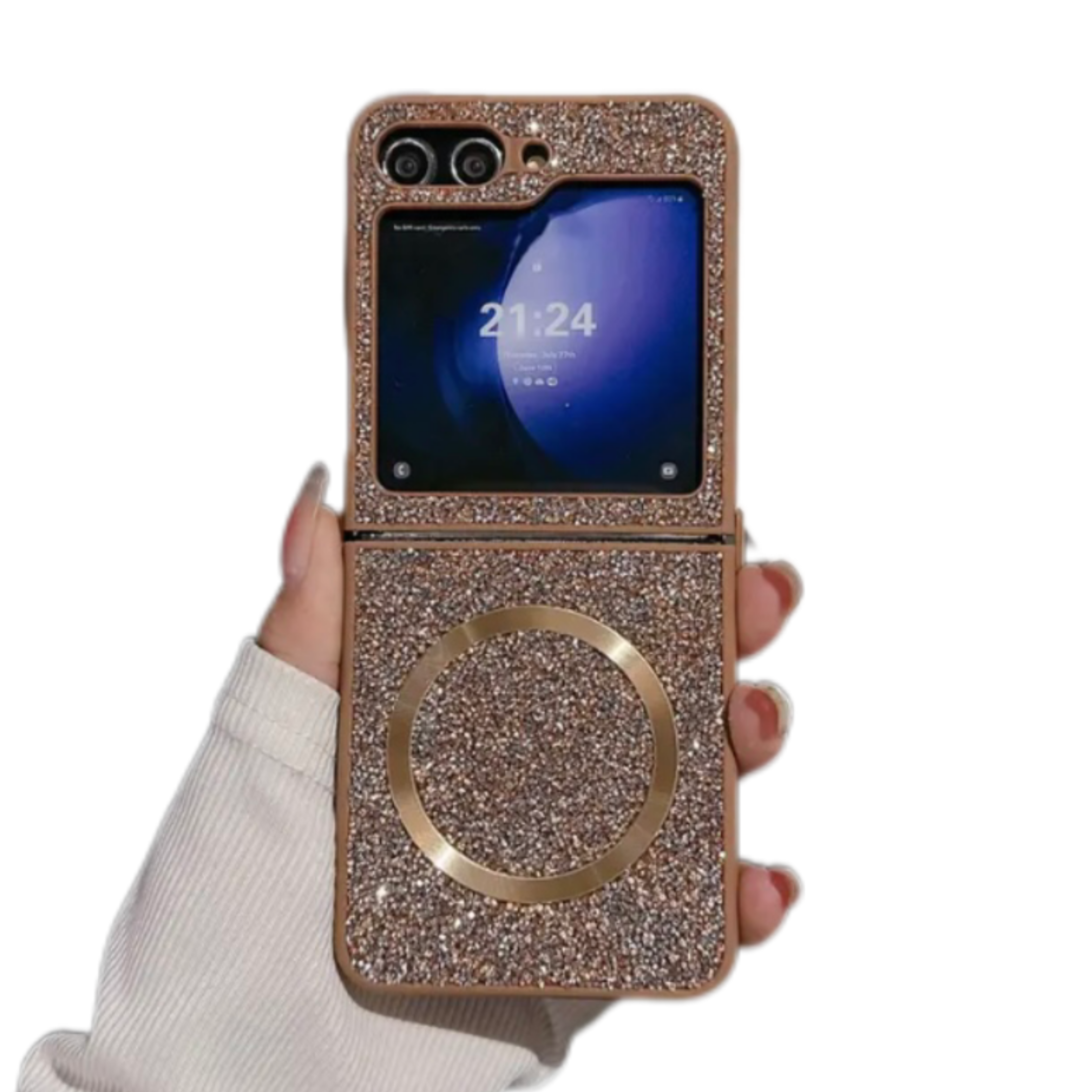 CASE FLIP MAGSAFE DORADO - Yúrval Perú